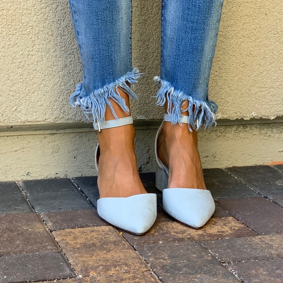 Ash Blue Ankle Strap Block Heel Mary Jane Pump - Picture 3 of 8